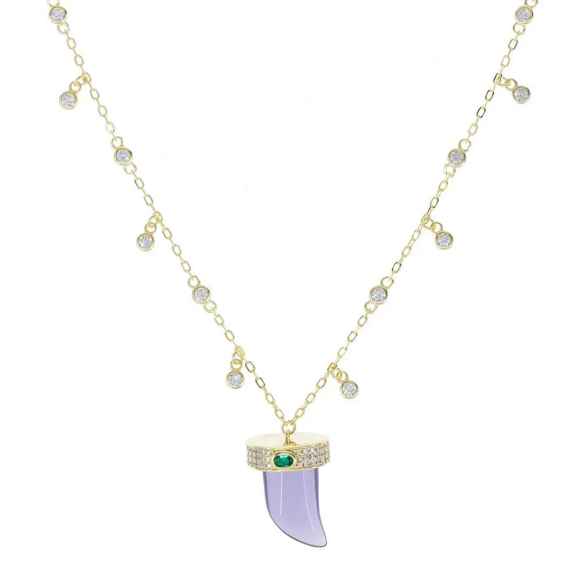 Tiger Tooth Necklace in Amethyst sold by Ragen Jewels