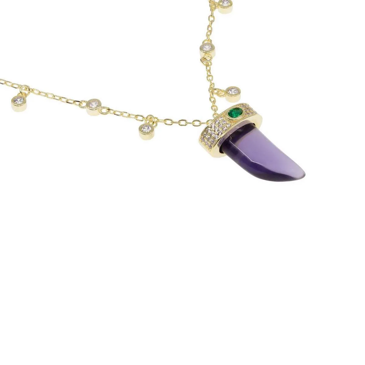Tiger Tooth Necklace in Amethyst sold by Ragen Jewels product image thumbnail 3