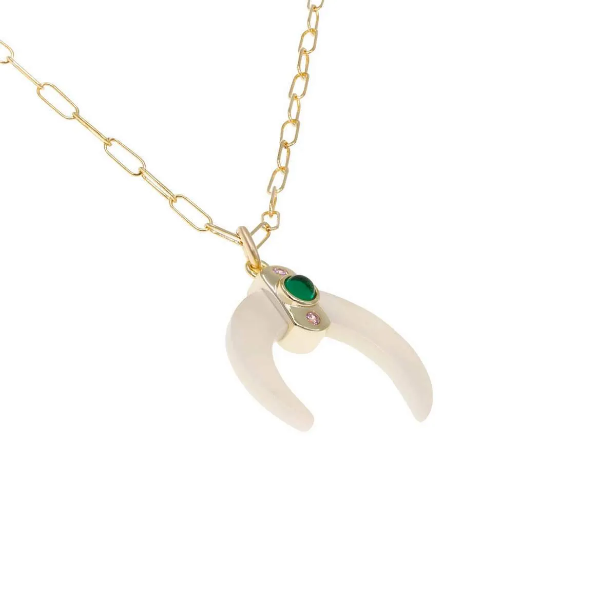 Emerald Ascending Crescent Necklace sold by Ragen Jewels product image thumbnail 3