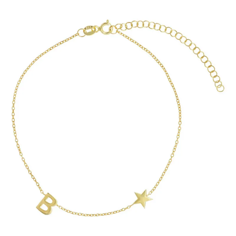 You're A Star Initial Anklet in Classic sold by Ragen Jewels