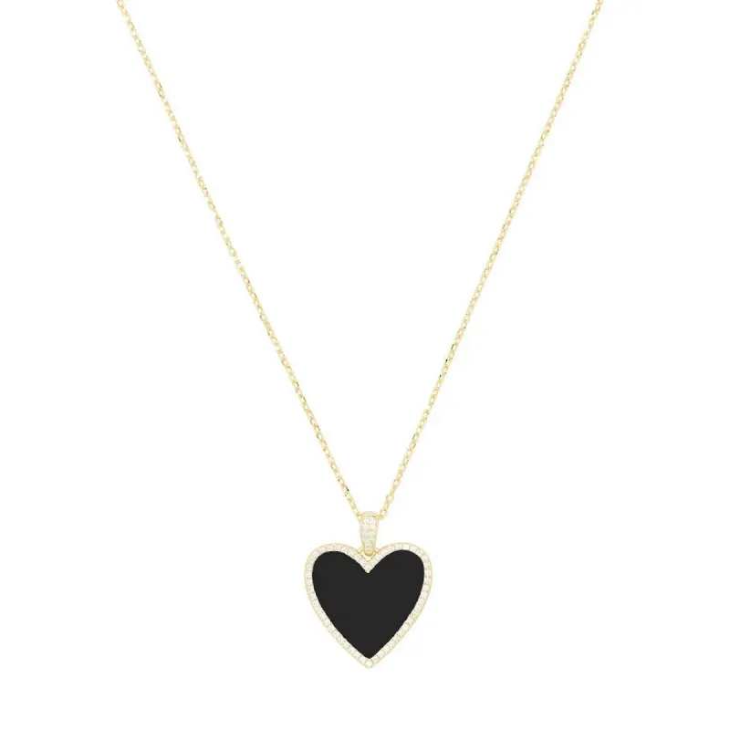 Cross My Heart Necklace in Black sold by Ragen Jewels