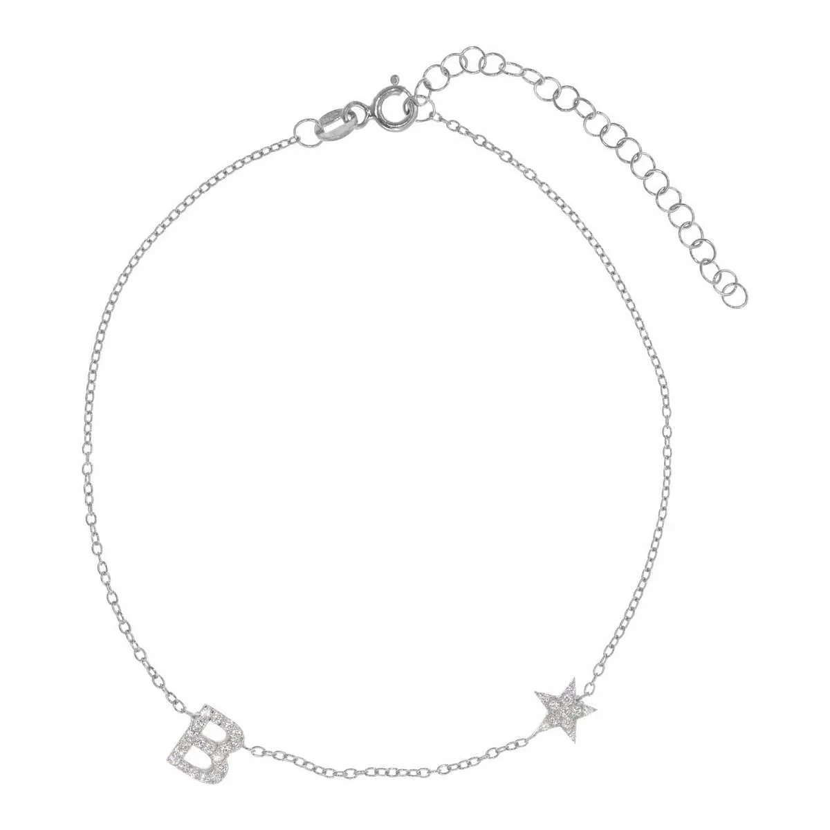 You're A Star Initial Anklet in Crystal Clear sold by Ragen Jewels product image thumbnail 4