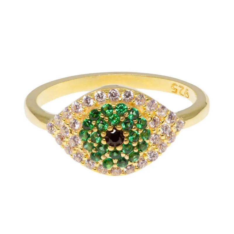 Seeing Green Evil Eye Ring sold by Ragen Jewels