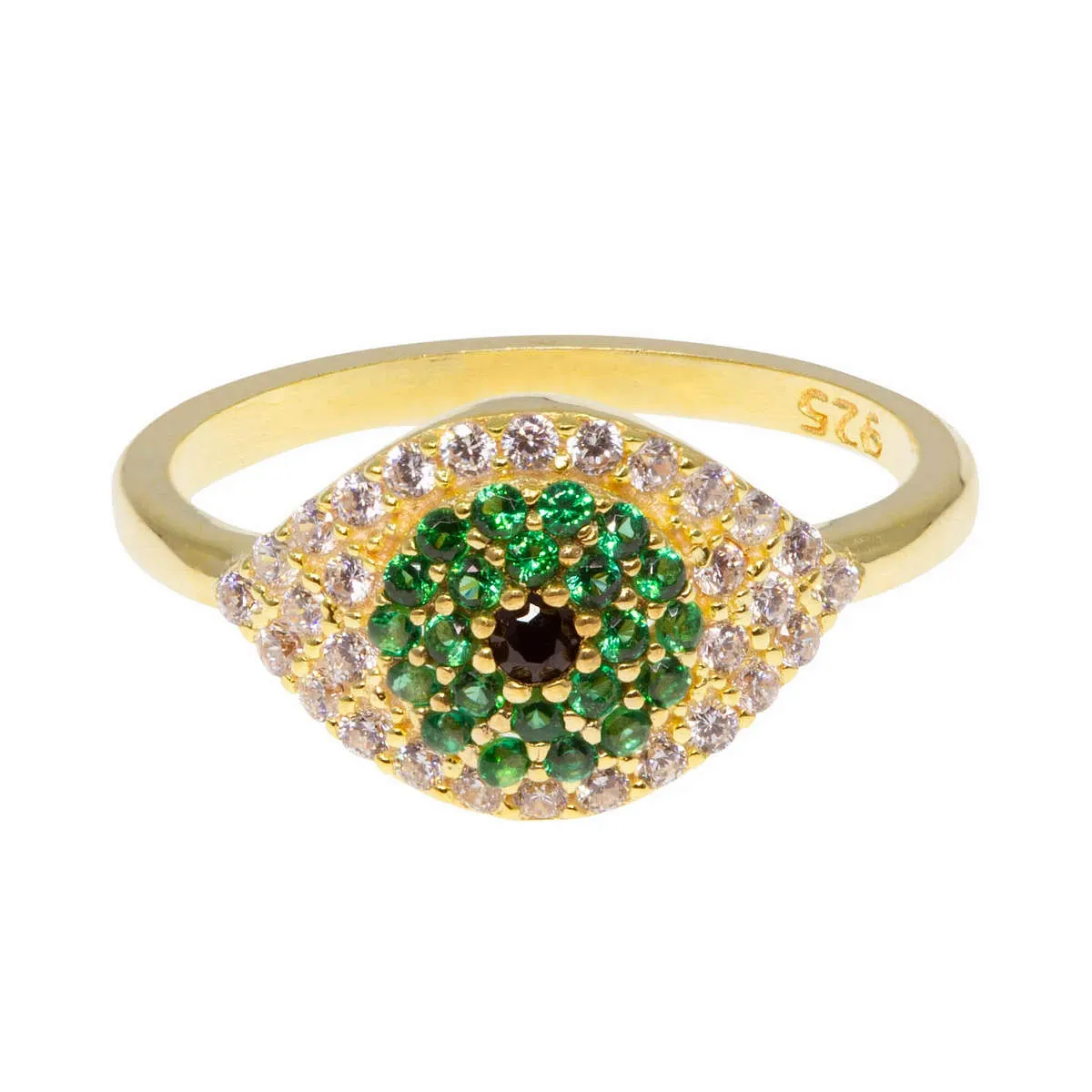 Seeing Green Evil Eye Ring sold by Ragen Jewels