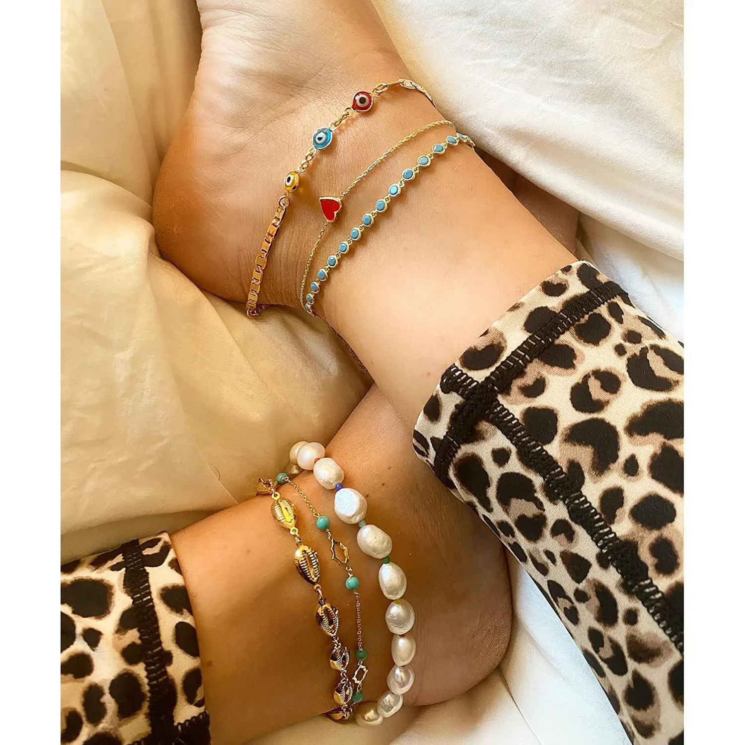 Double Vision Evil Eye Anklet sold by Ragen Jewels product image thumbnail 2