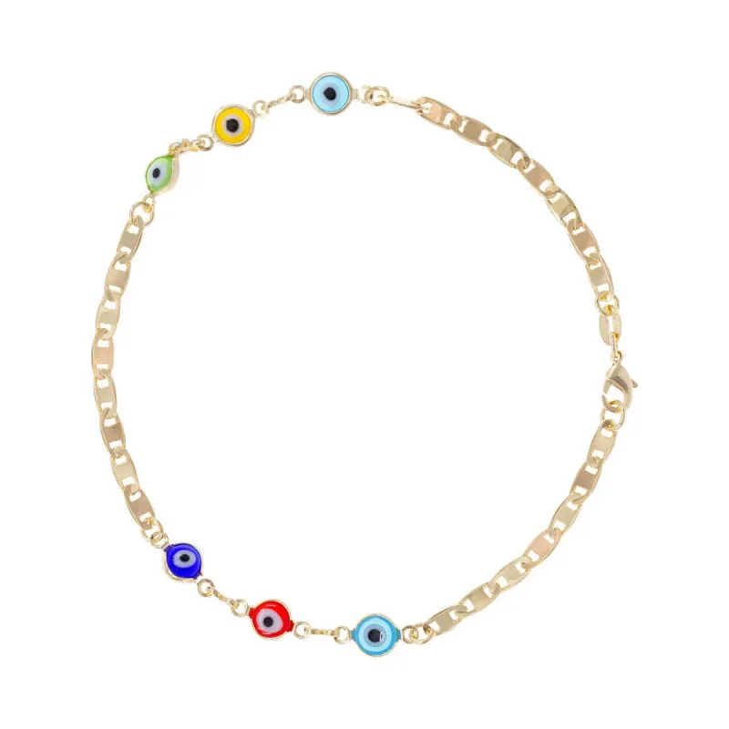 Double Vision Evil Eye Anklet sold by Ragen Jewels