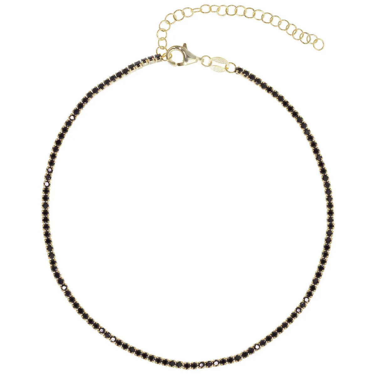 Little Gems Tennis Anklet in Onyx sold by Ragen Jewels