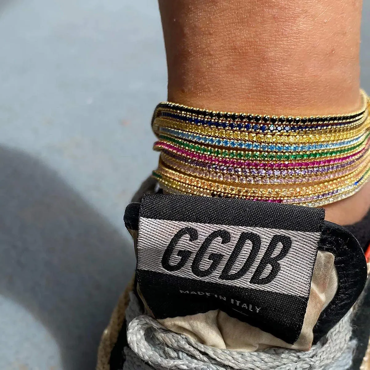 Little Gems Tennis Anklet in Onyx sold by Ragen Jewels product image thumbnail 2