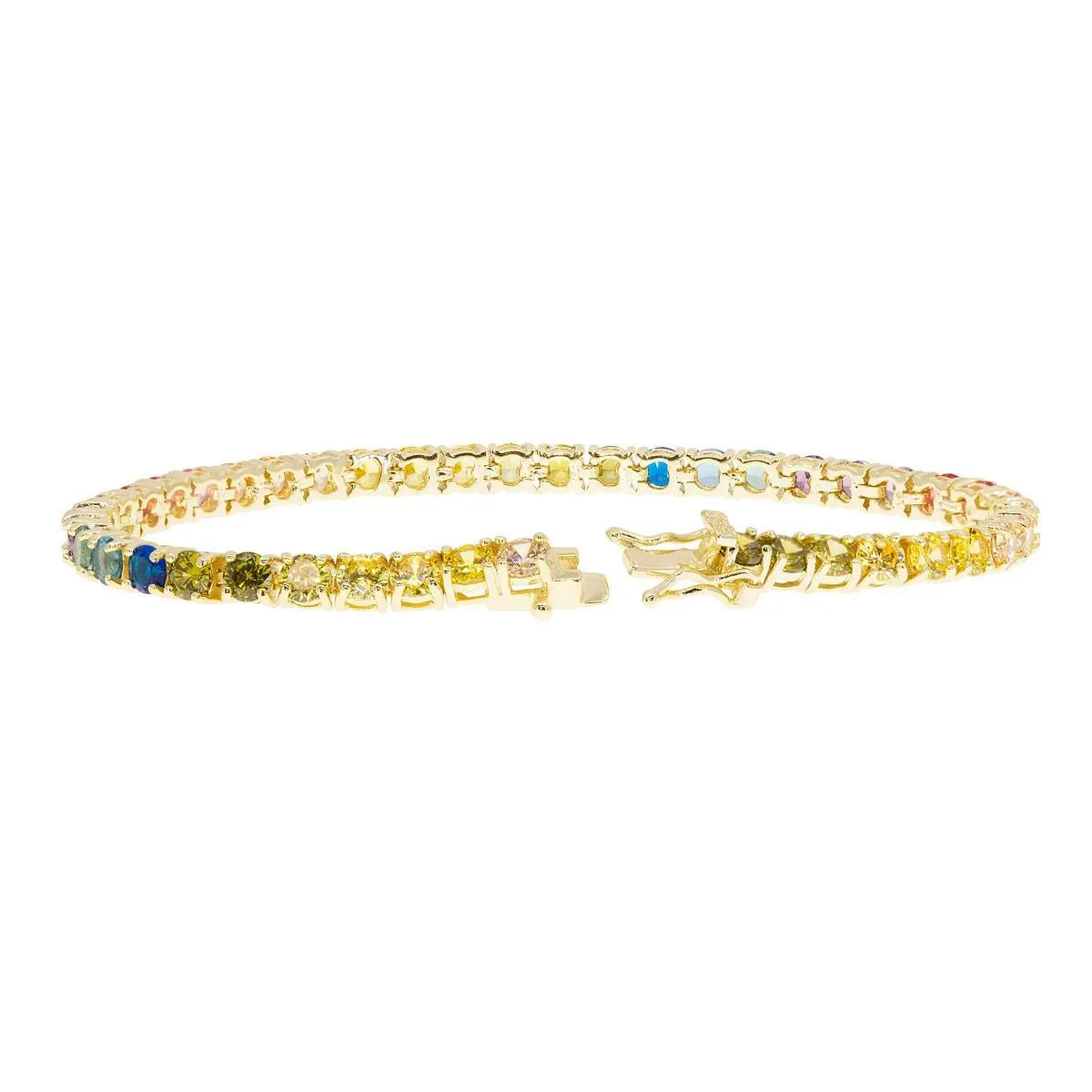 Round Rainbow Tennis Bracelet sold by Ragen Jewels product image thumbnail 4