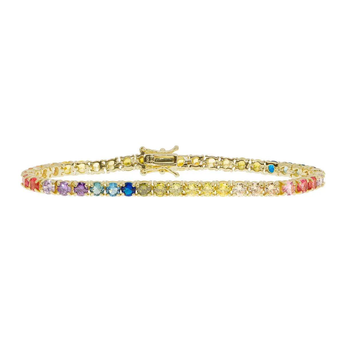 Round Rainbow Tennis Bracelet sold by Ragen Jewels
