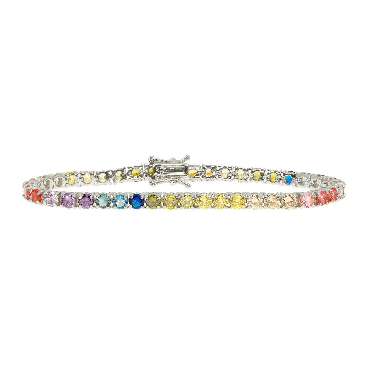 Round Rainbow Tennis Bracelet sold by Ragen Jewels product image thumbnail 5