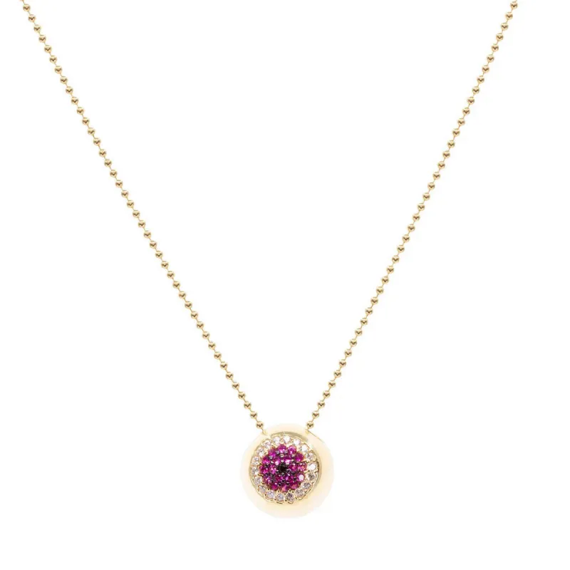 Wide-Eyed Crystal Pavé Necklace in Garnet sold by Ragen Jewels