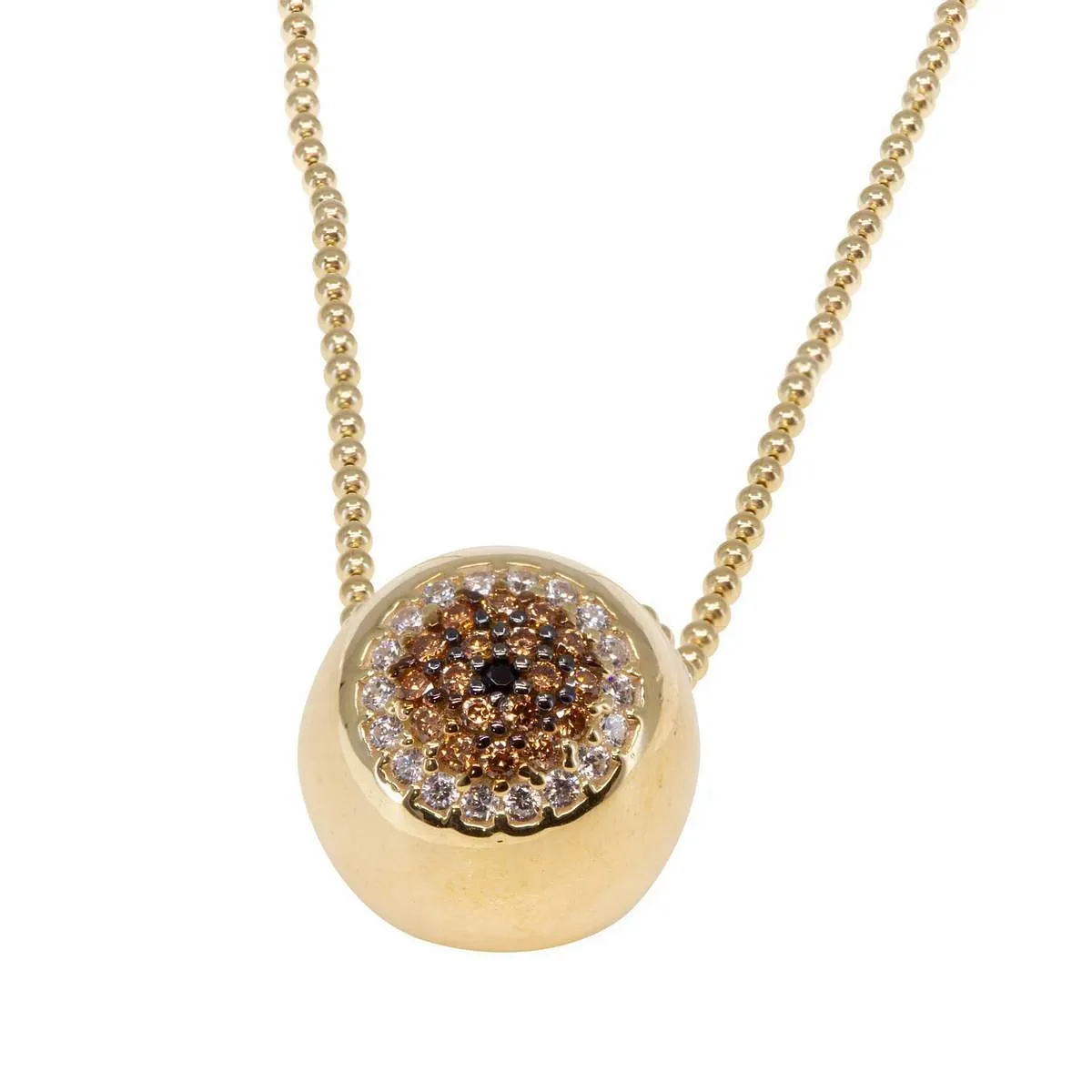 Wide-Eyed Crystal Pavé Necklace in Warm Topaz sold by Ragen Jewels product image thumbnail 2