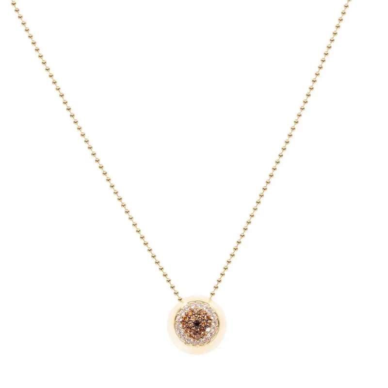 Wide-Eyed Crystal Pavé Necklace in Warm Topaz sold by Ragen Jewels