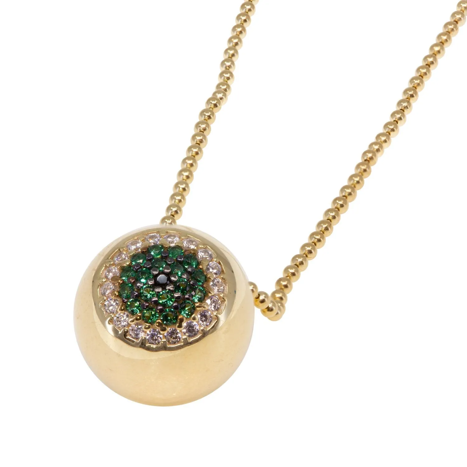 Wide-Eyed Crystal Pavé Necklace in Emerald Green sold by Ragen Jewels product image thumbnail 3