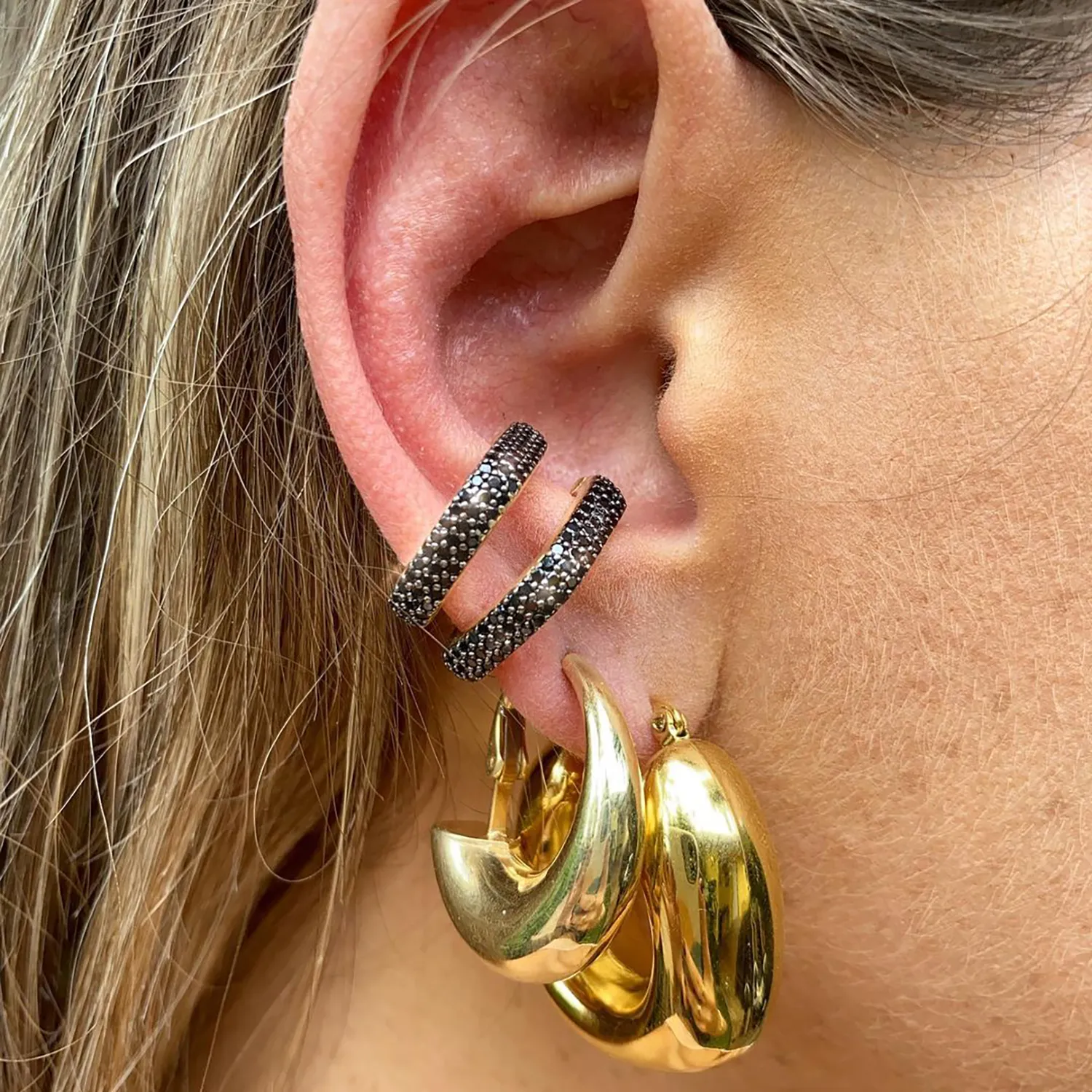 Fascinator Ear Cuff in Onyx sold by Ragen Jewels product image thumbnail 2