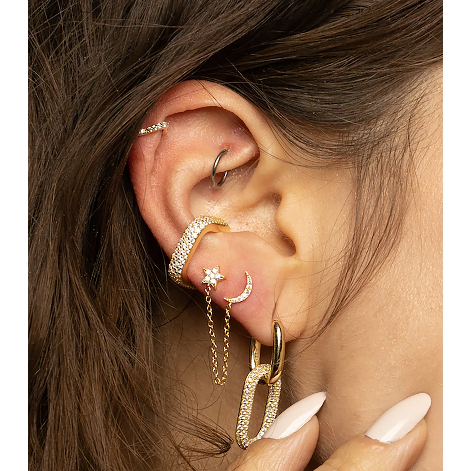 Fascinator Ear Cuff in Crystal Clear sold by Ragen Jewels product image thumbnail 2