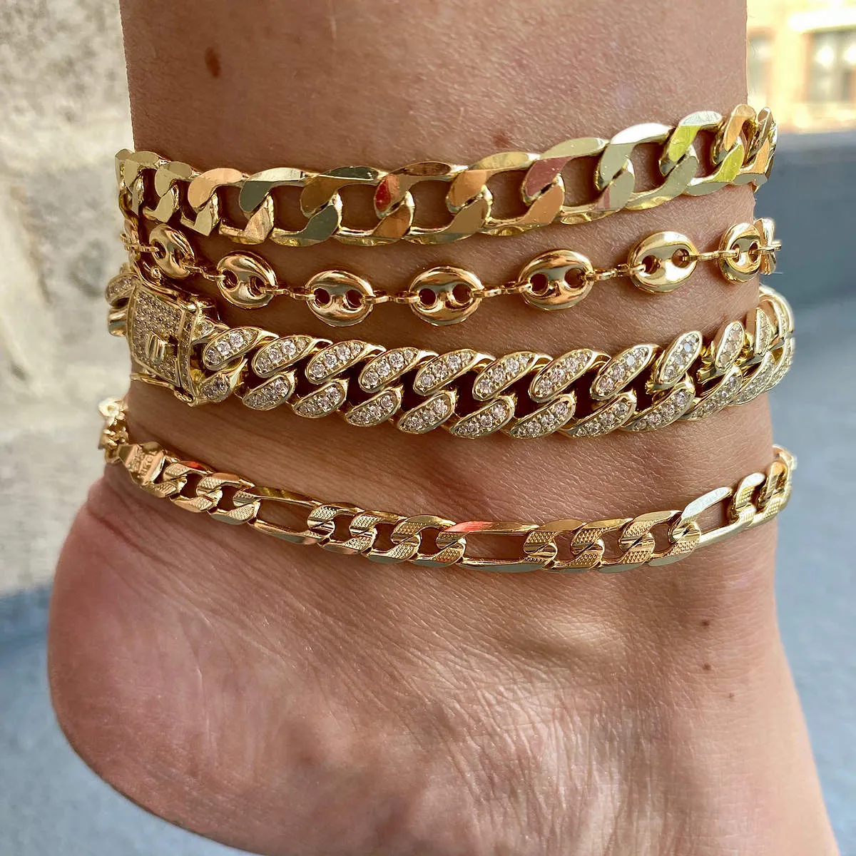 Star-Studded Maximalist Crystal Anklet sold by Ragen Jewels product image thumbnail 2