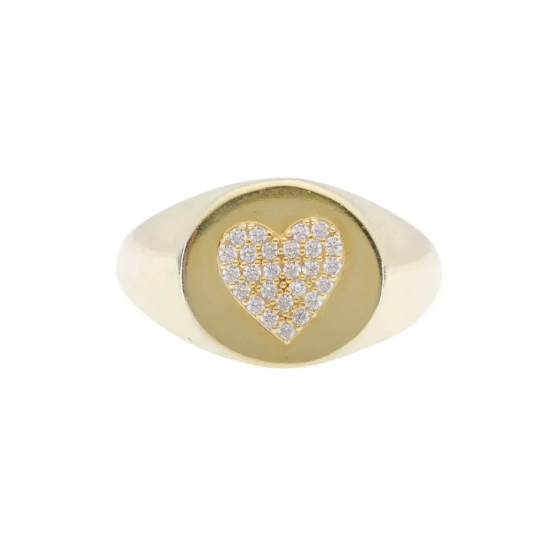 Sweetheart Signet Ring in Clear sold by Ragen Jewels