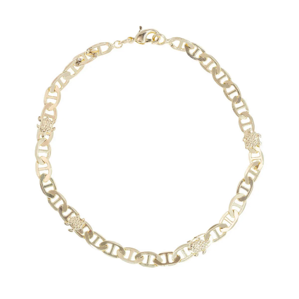 Keep Swimming Gold Links Anklet sold by Ragen Jewels