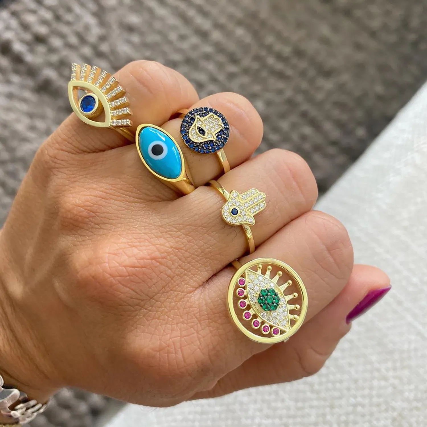 Guiding Hand Pavé Hamsa Ring sold by Ragen Jewels product image thumbnail 2