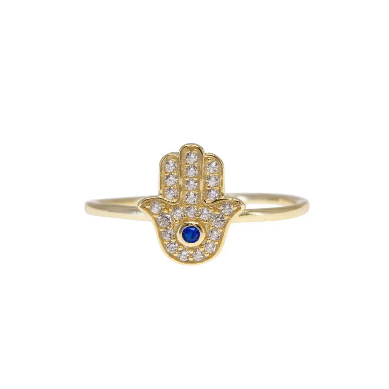 Guiding Hand Pavé Hamsa Ring made by Ragen Jewels