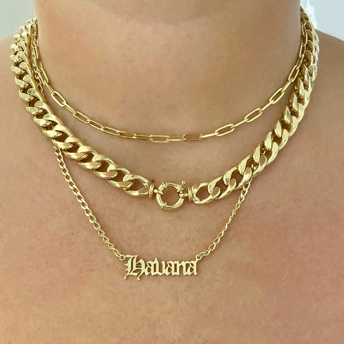 Old Script Name Plate Necklace sold by Ragen Jewels product image thumbnail 2