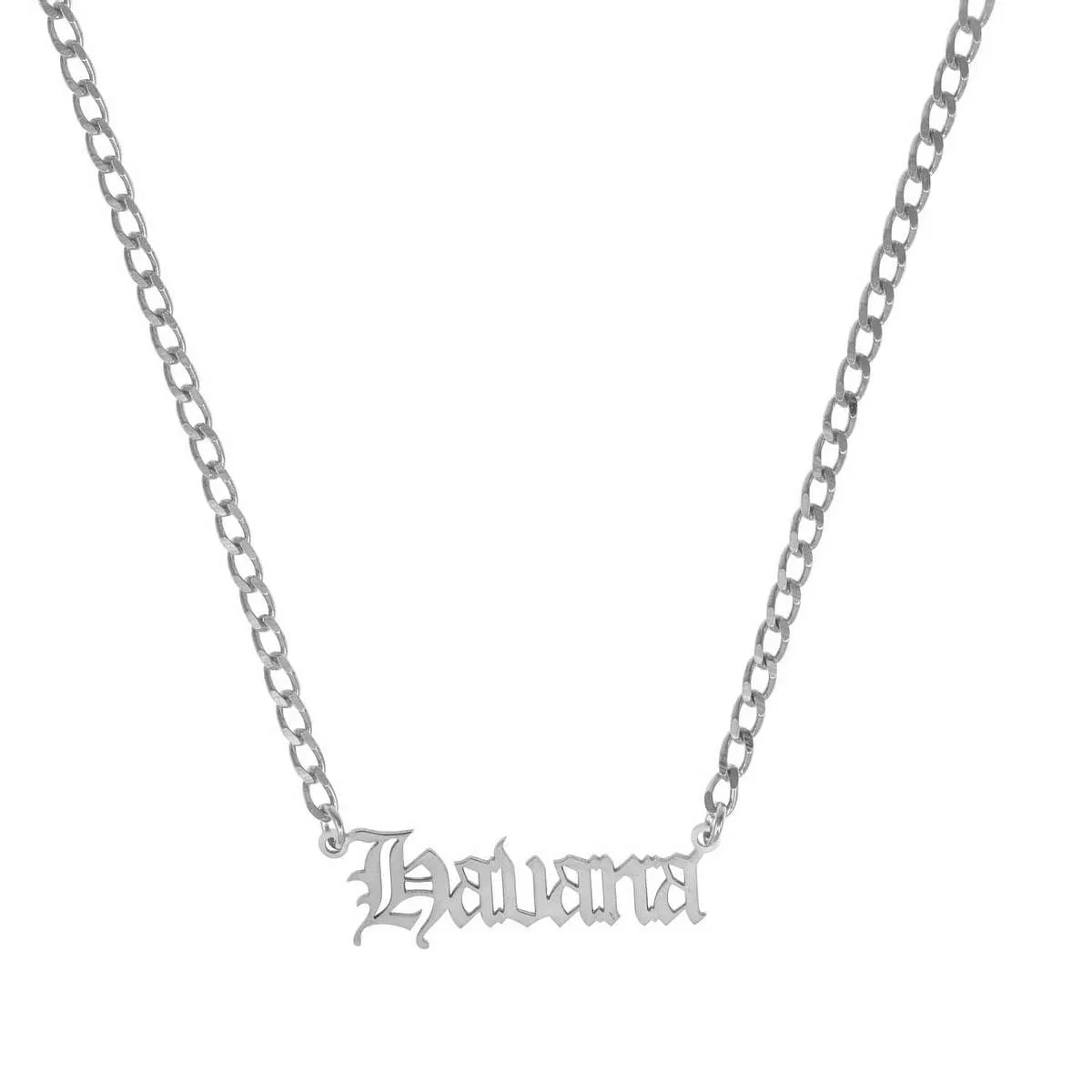 Old Script Name Plate Necklace sold by Ragen Jewels product image thumbnail 3