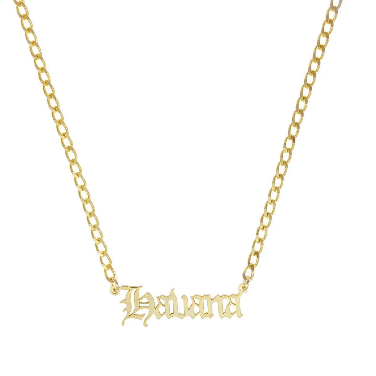 Old Script Name Plate Necklace sold by Ragen Jewels