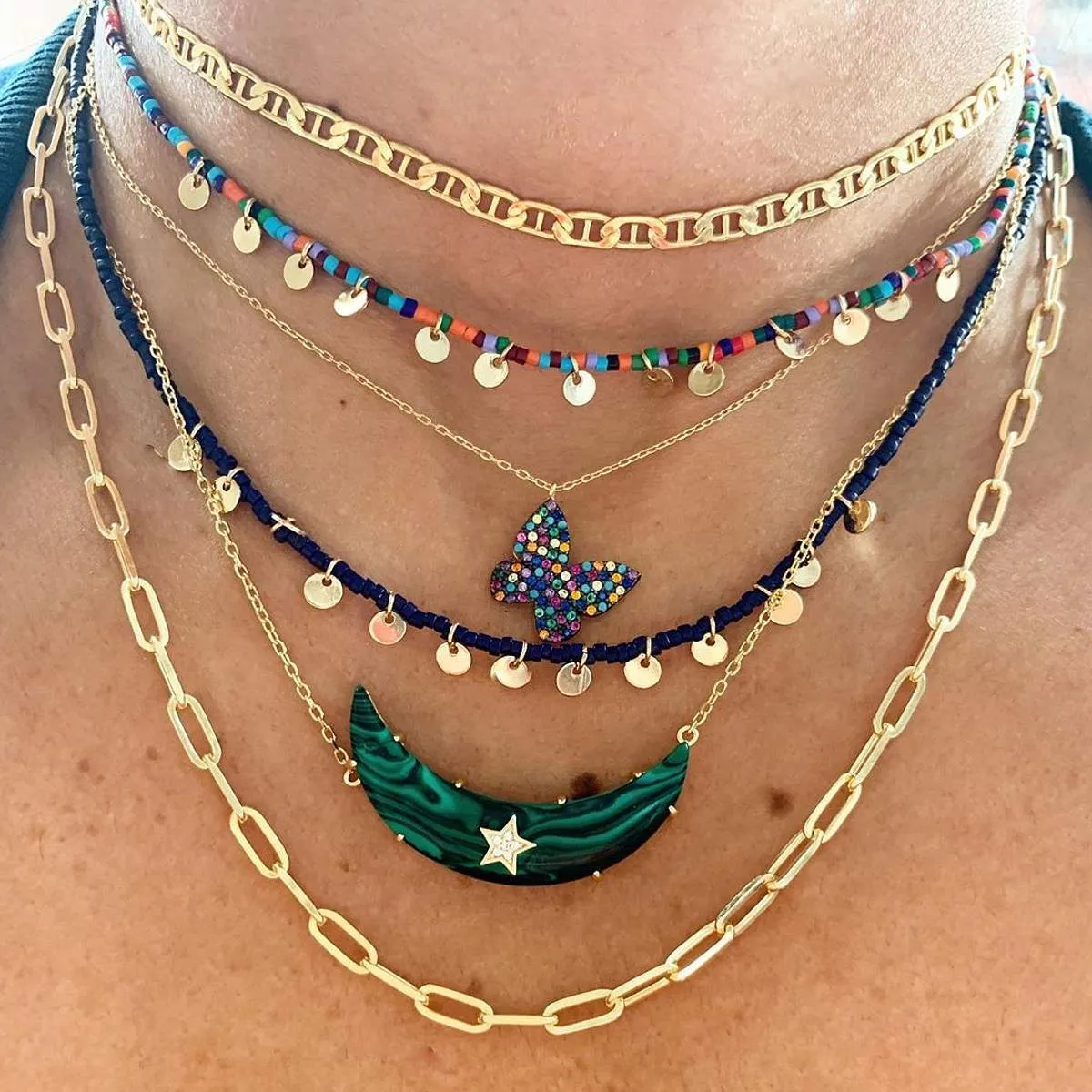 Neptune in Pisces Celestial Crescent Necklace sold by Ragen Jewels product image thumbnail 2