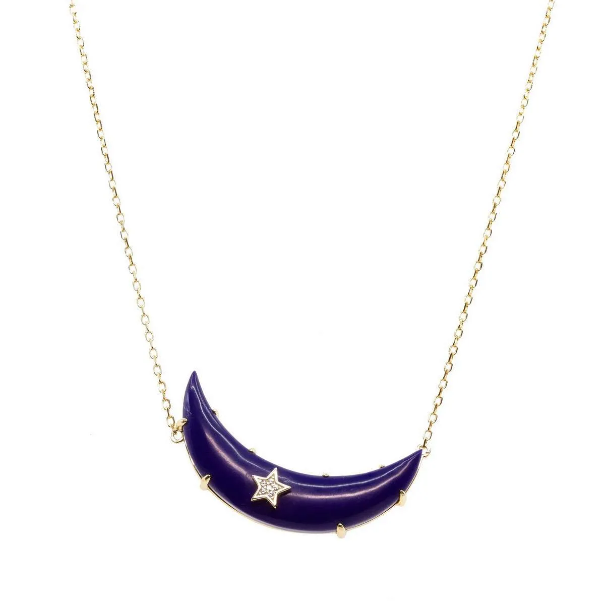 Blue Moon Celestial Crescent Necklace sold by Ragen Jewels
