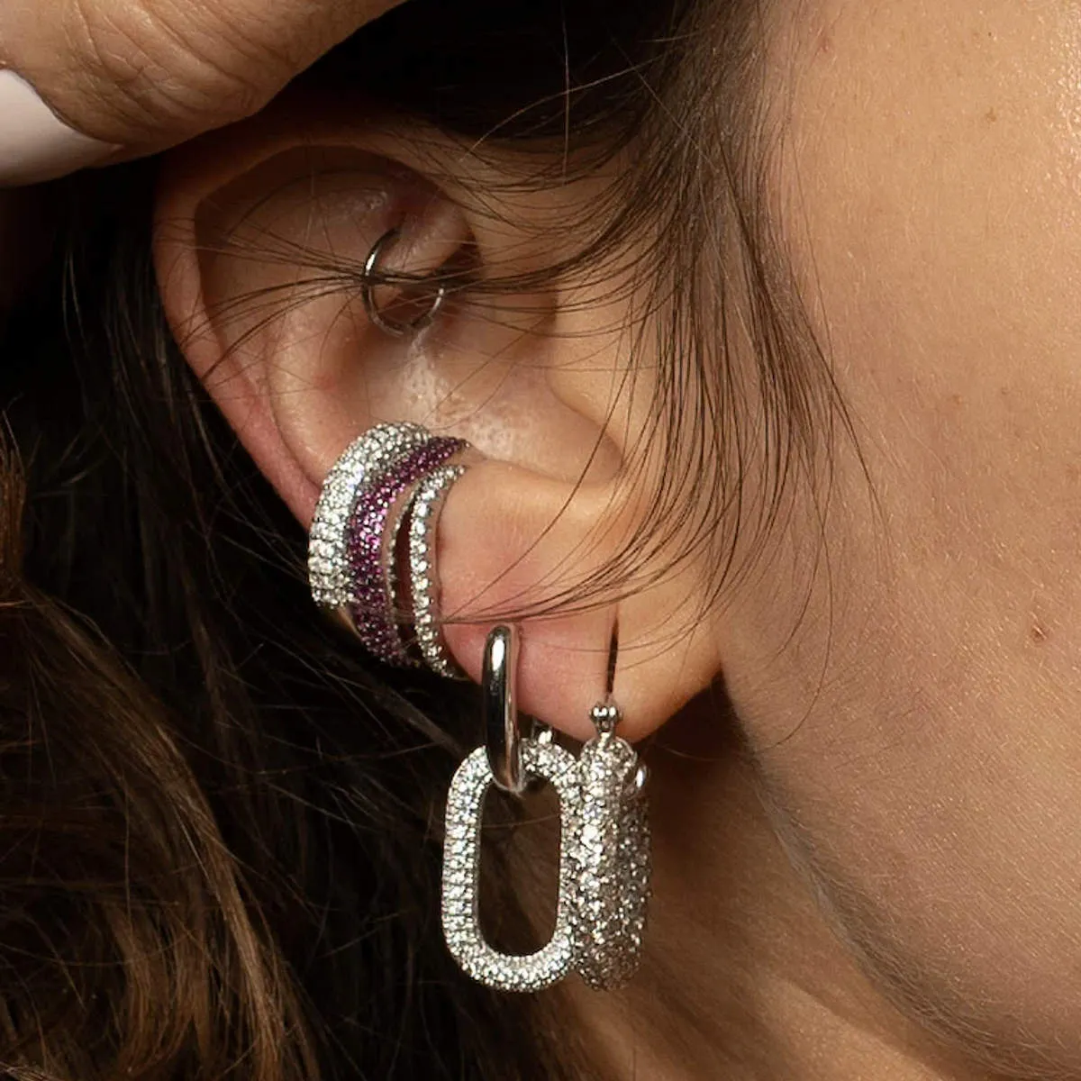 Day-to-Night Crystal Hoops sold by Ragen Jewels product image thumbnail 2