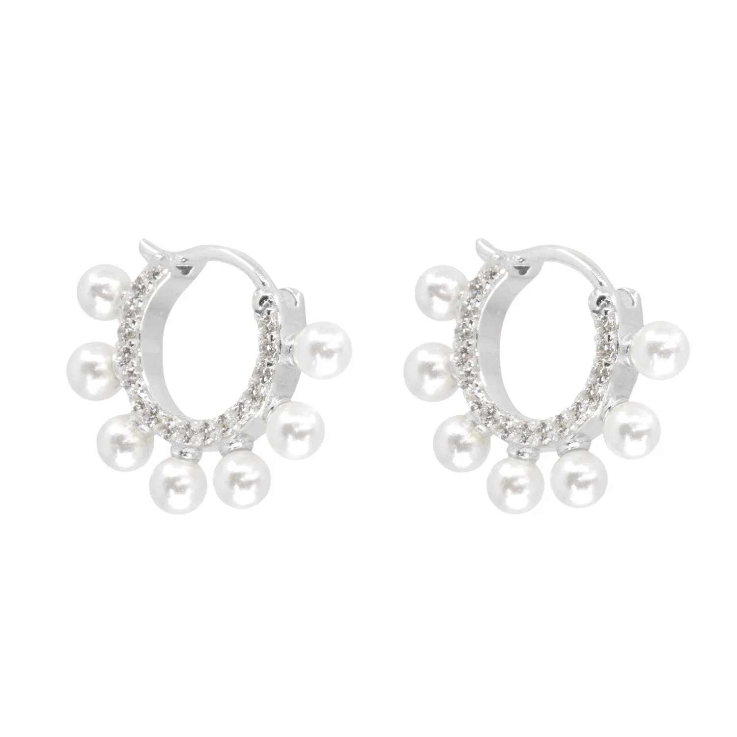 Pearl and Crystal Halo Hoops sold by Ragen Jewels product image thumbnail 3