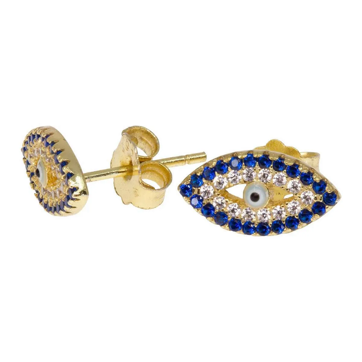 Crystal Evil Eye Paired Studs sold by Ragen Jewels product image thumbnail 2