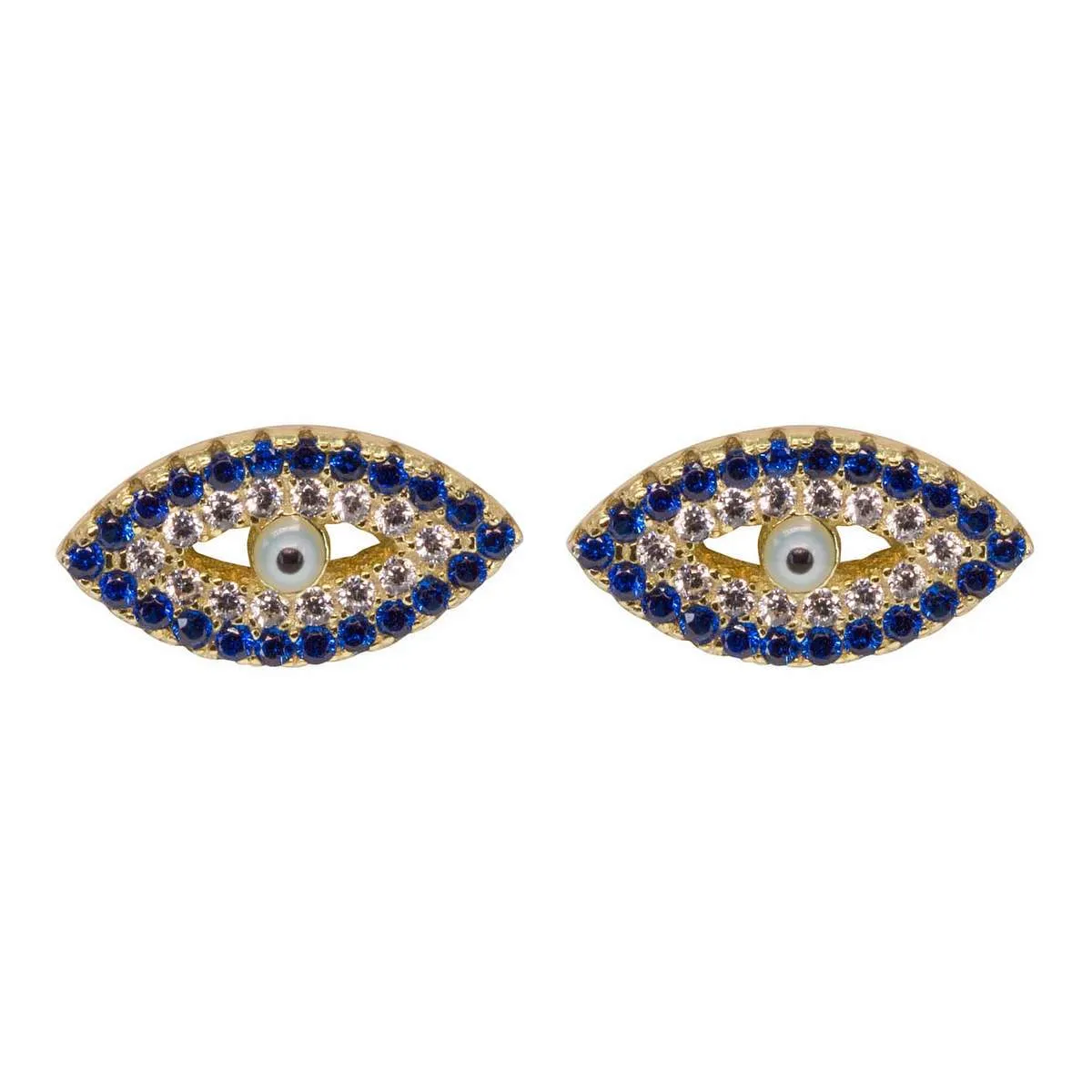 Crystal Evil Eye Paired Studs sold by Ragen Jewels