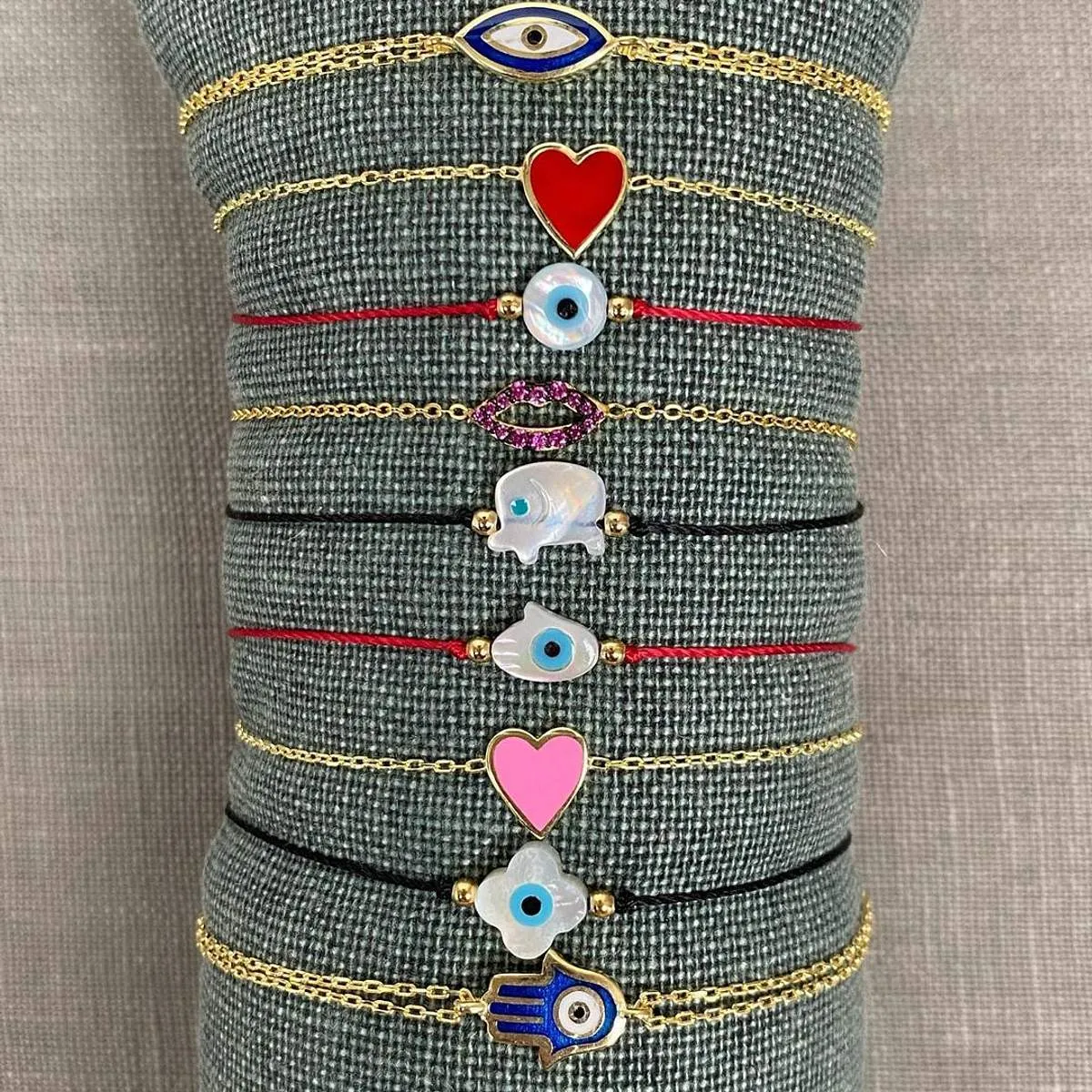 Evil Eye Hamsa Cord Bracelet in Red sold by Ragen Jewels product image thumbnail 2