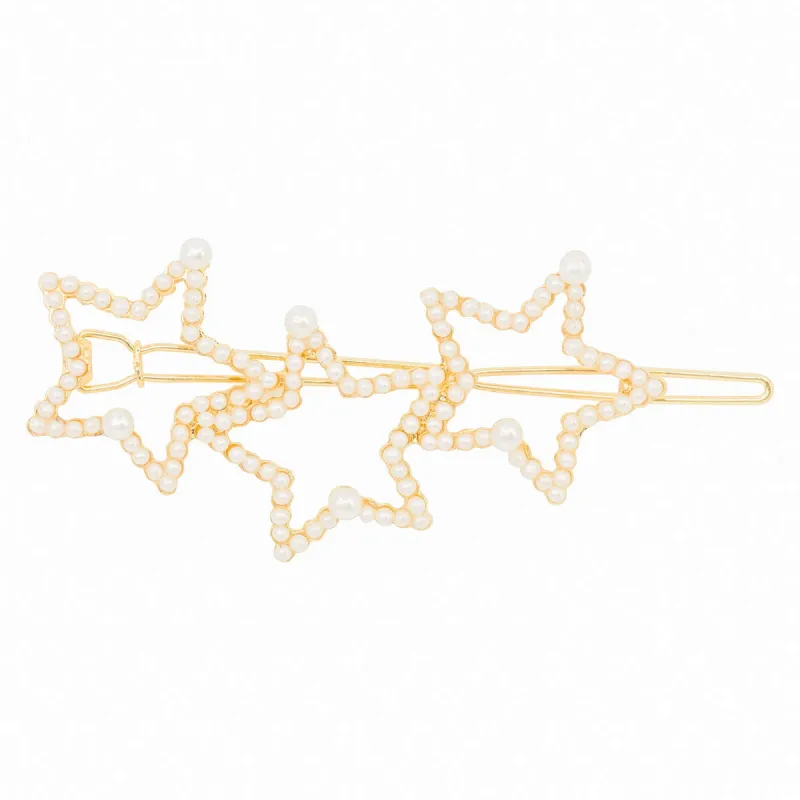 Trio Pearl Star Hairpin sold by Ragen Jewels