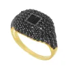 Rounded Crystal Ring in Onyx sold by Ragen Jewels