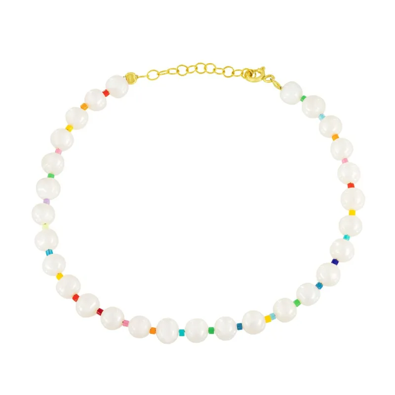 Sweetness Pearl & Rainbow Anklet sold by Ragen Jewels