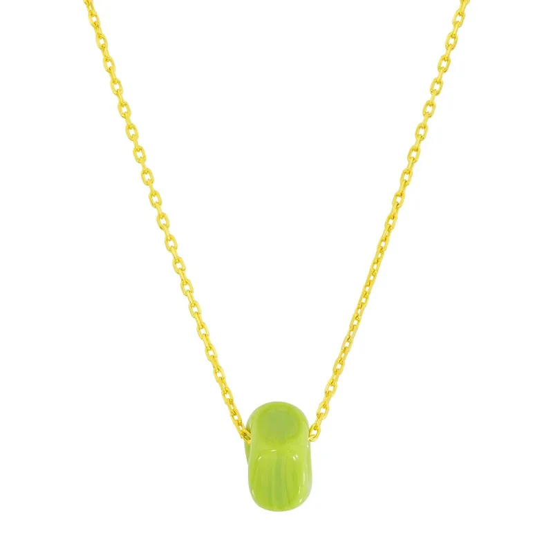 The Chartreuse Bead Necklace is sold by Ragen Jewels