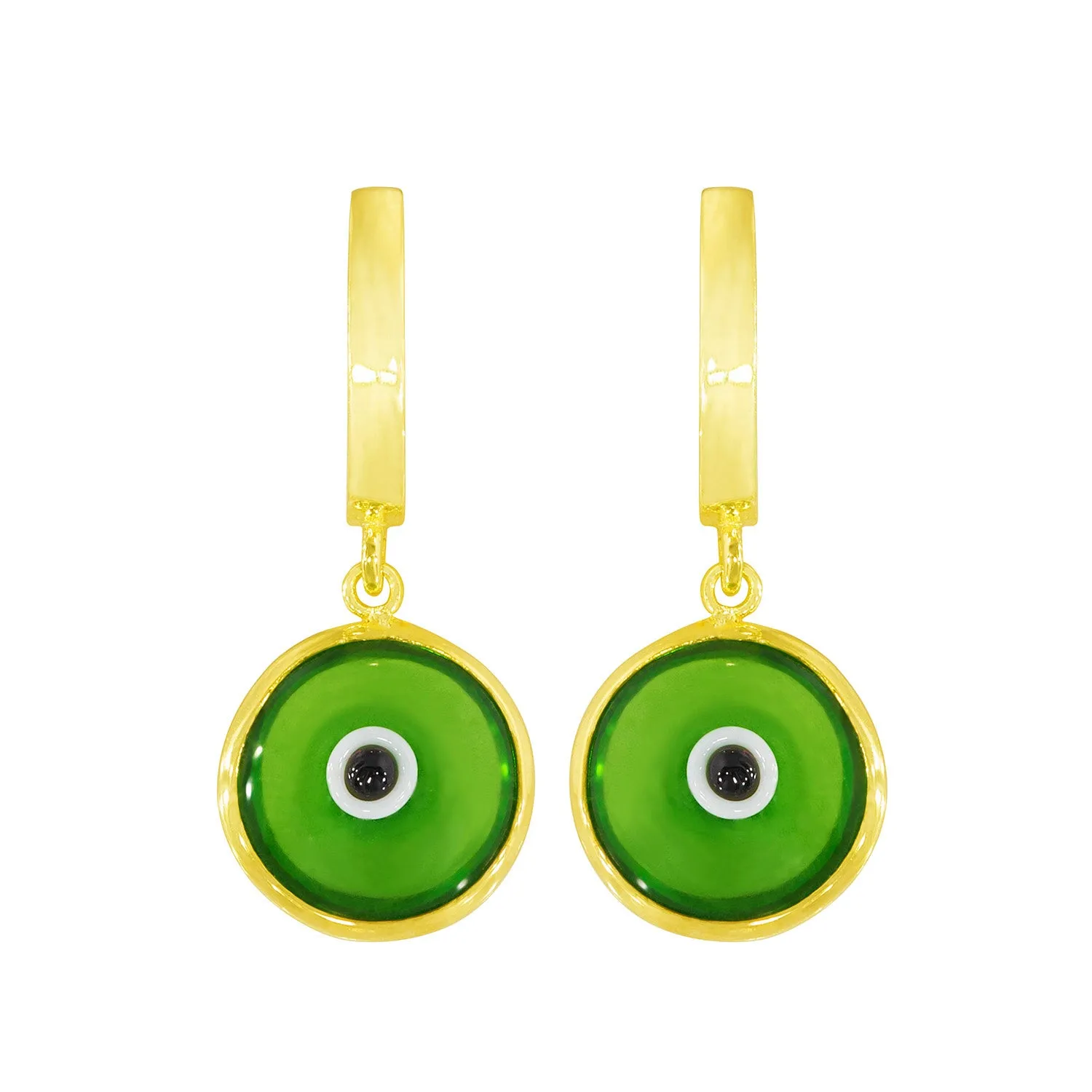 Seeing Double Evil Eye Earrings in Honeydew sold by Ragen Jewels