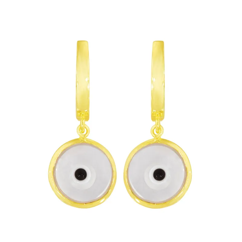 Seeing Double Evil Eye Earrings in Cloud sold by Ragen Jewels