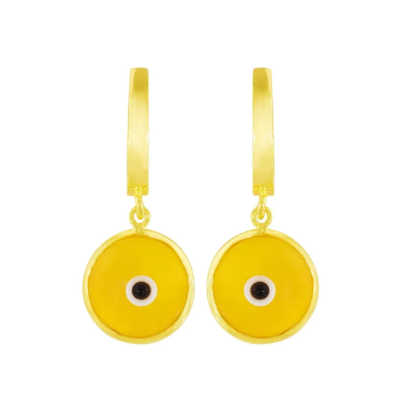 Seeing Double Evil Eye Earrings in Sunshine sold by Ragen Jewels