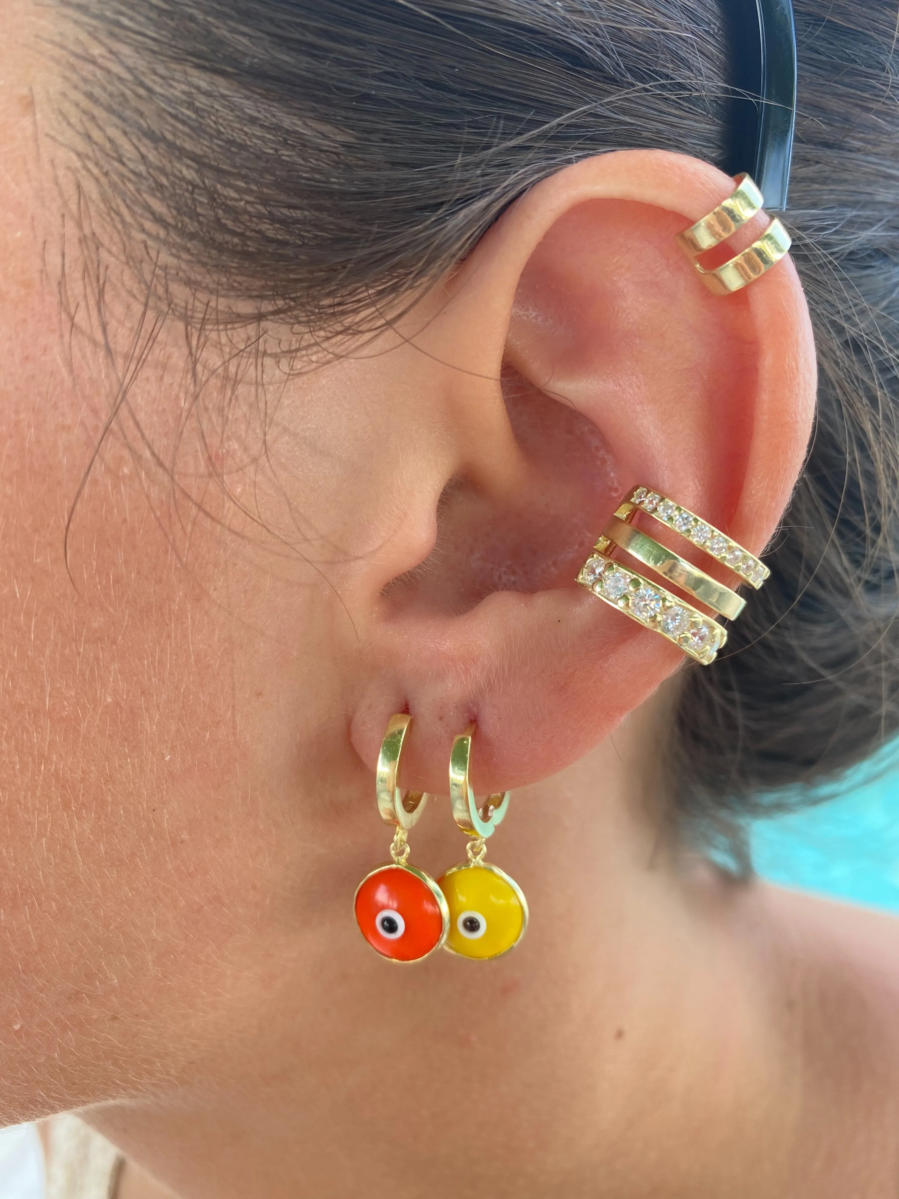 Seeing Double Evil Eye Earrings in Midnight sold by Ragen Jewels product image thumbnail 5