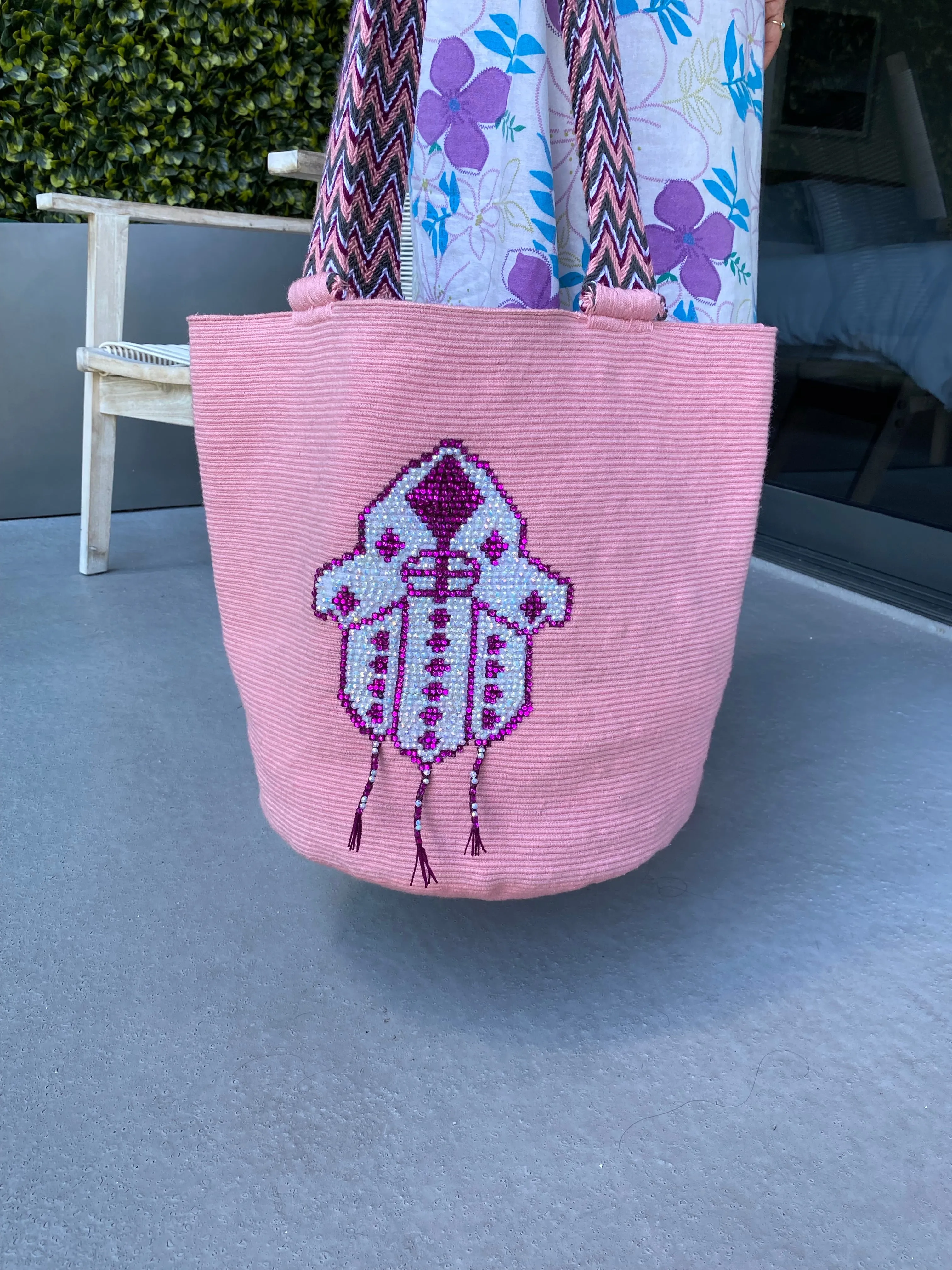 Hamsa Woven Beach Bag in Large sold by Ragen Jewels product image thumbnail 2