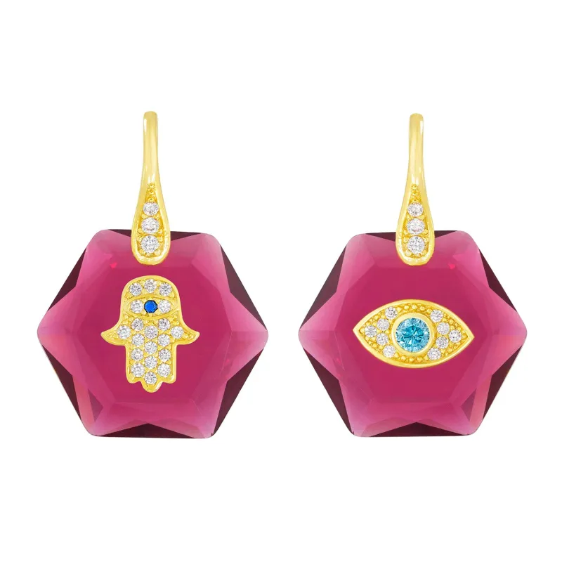 Dancefloor Divinity Earrings in Maroon Blossom sold by Ragen Jewels