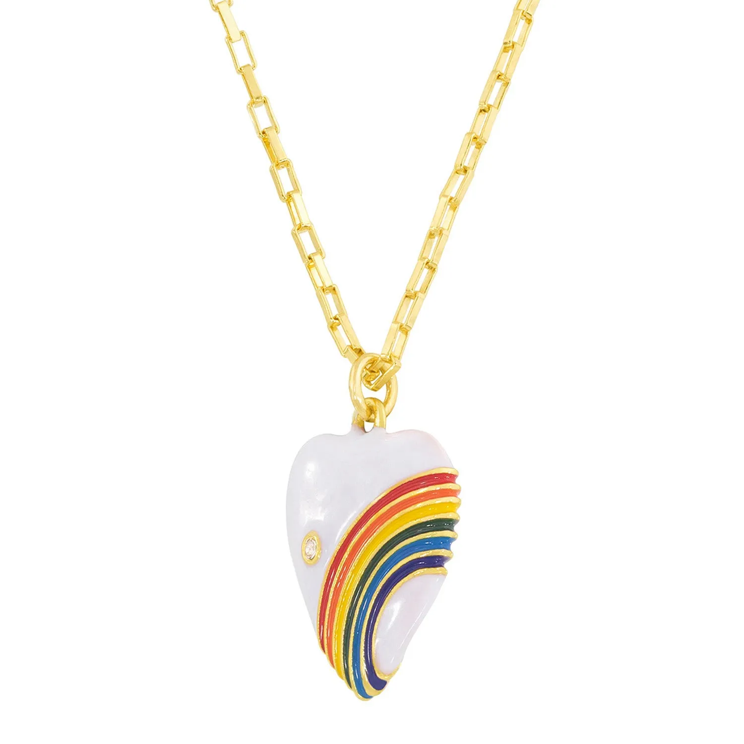 Rainbows in Your Heart Pendant in Snow White sold by Ragen Jewels product image thumbnail 3