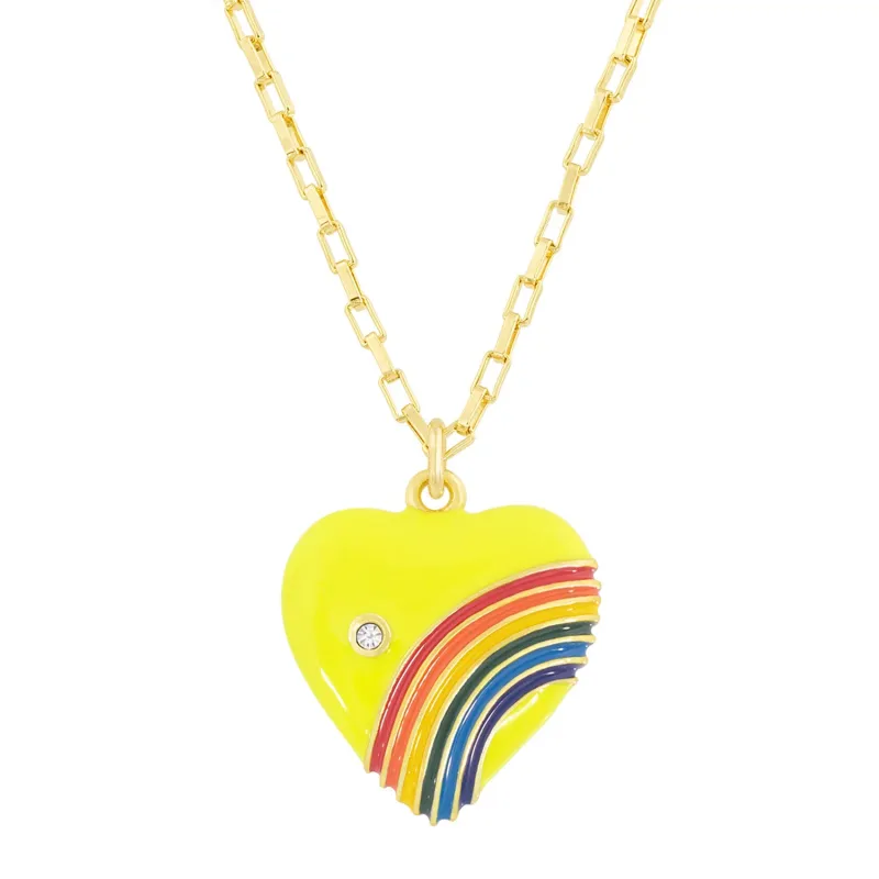 Rainbows in Your Heart Pendant in Lemon Yellow sold by Ragen Jewels