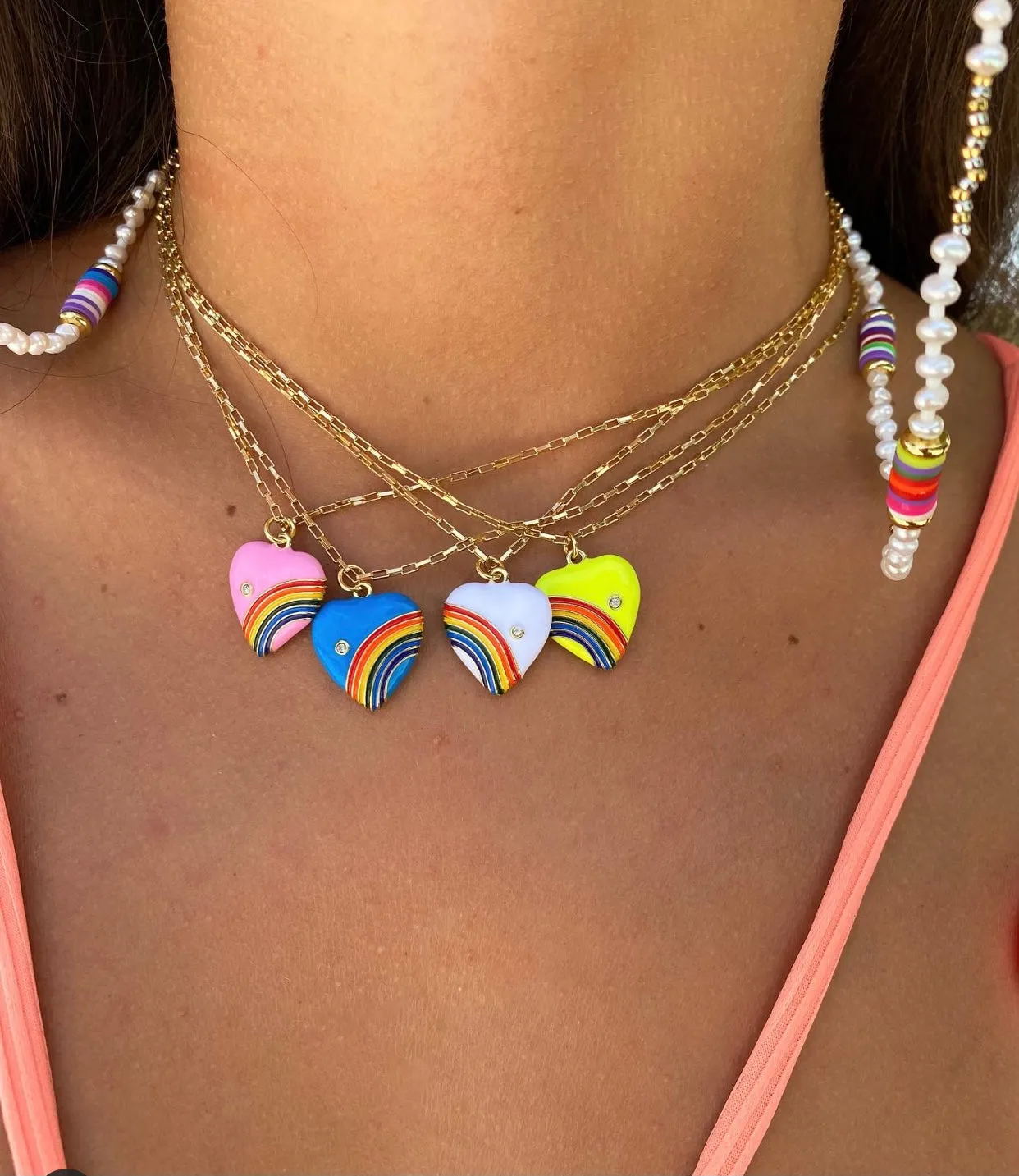 Rainbows in Your Heart Pendant in Sky Blue sold by Ragen Jewels product image thumbnail 2