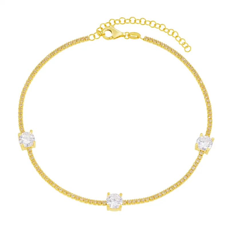 Glow Your Own Way Gemstone Anklet in Canary sold by Ragen Jewels